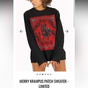 Blackmilk clothinf merry krampus patch sweater
